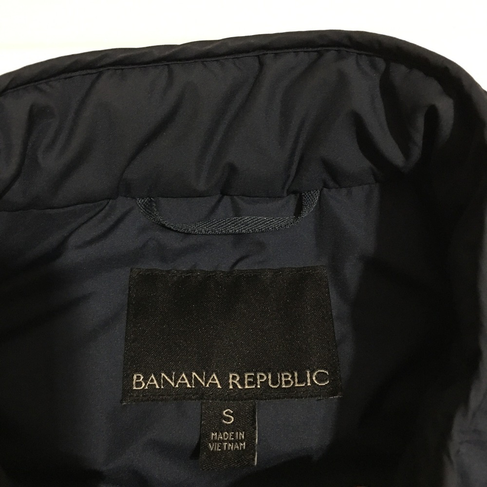 Banana Republic Puffer Vest Men Small Navy Blue Quilted Modular System - Picture 2 of 9